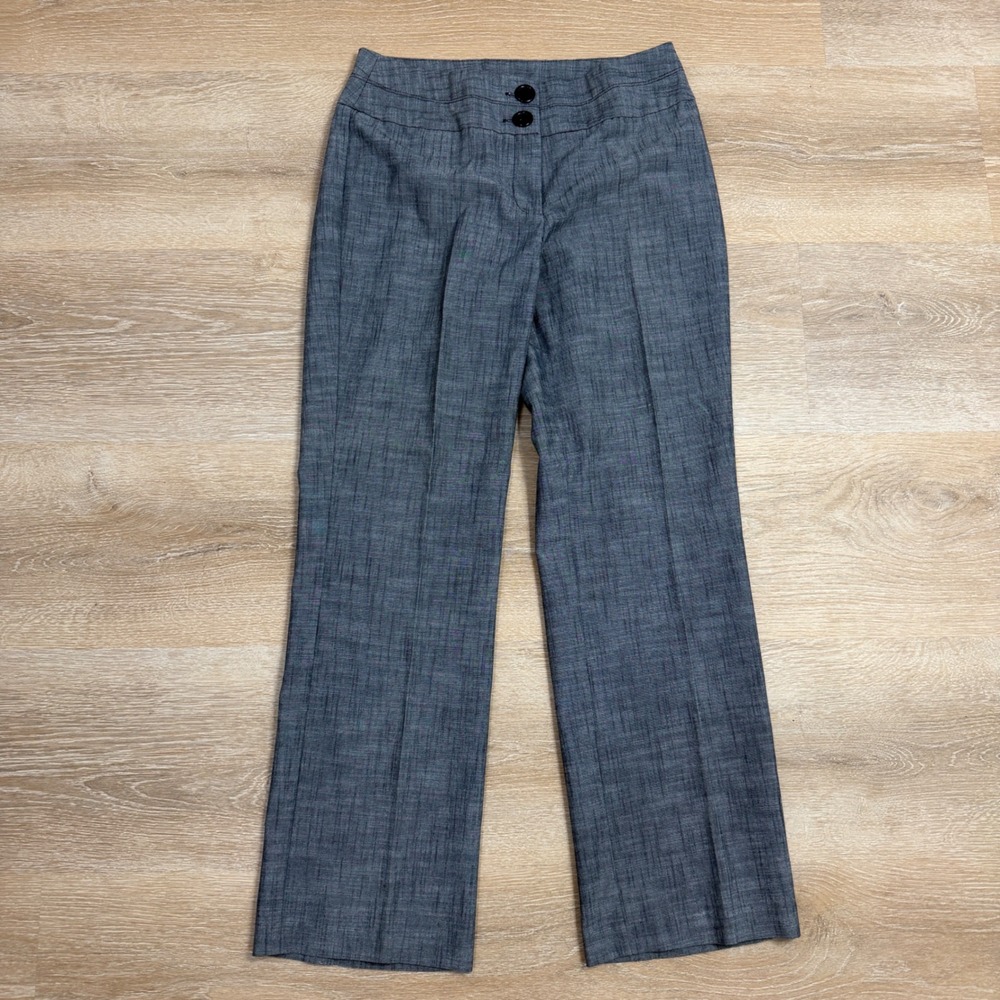 Courtenay Blue Gray Heathered Dress Pants Womens Size 6 Straight Leg Trousers